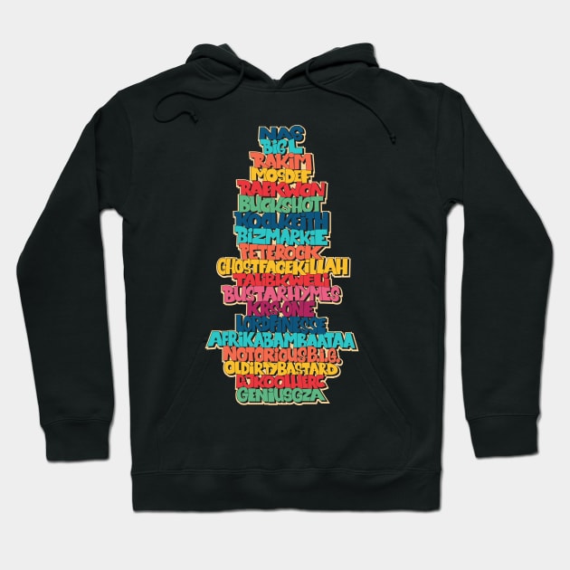 Rap Legends. Funky Design. Hip hop Allstars 90´s. Hoodie by Boogosh